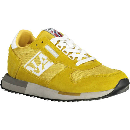 Zapatillas deportivas vibrantes de cordón amarillo