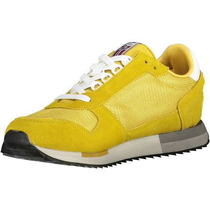 Zapatillas deportivas vibrantes de cordón amarillo