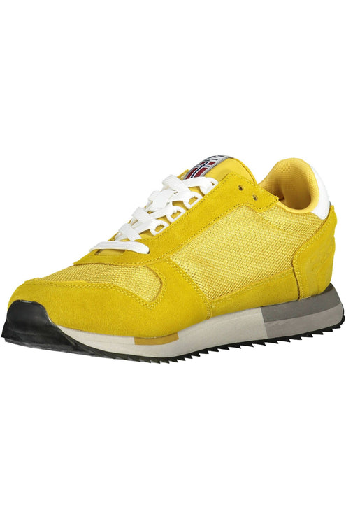 Zapatillas deportivas vibrantes de cordón amarillo