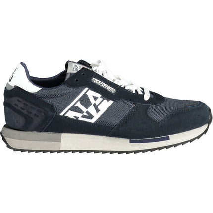 Elegantes zapatillas de zapatillas azules con acento logotipo