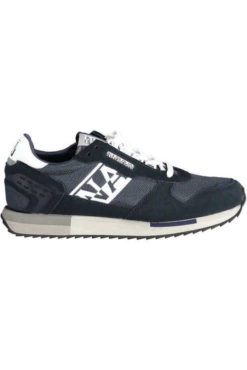 Elegantes zapatillas de zapatillas azules con acento logotipo