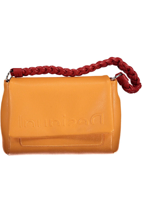 Elegante bolso bandolera naranja con detalles en contraste