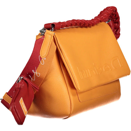 Elegante bolso bandolera naranja con detalles en contraste