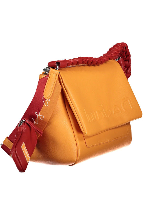 Elegante bolso bandolera naranja con detalles en contraste