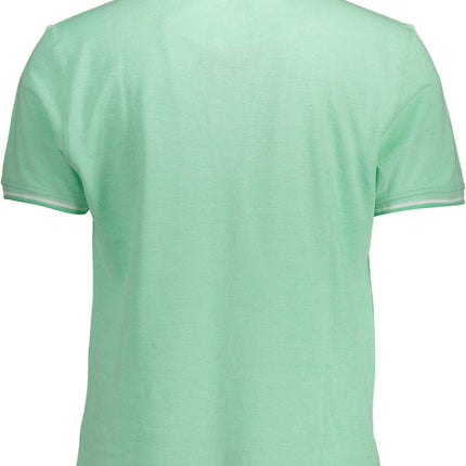 Green Cotton Men Polo Shirt