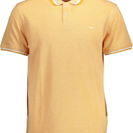 Orange Cotton Men Polo Shirt