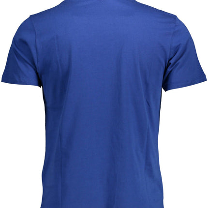 T-shirt ronde à imprimé bleu chic - manches courtes