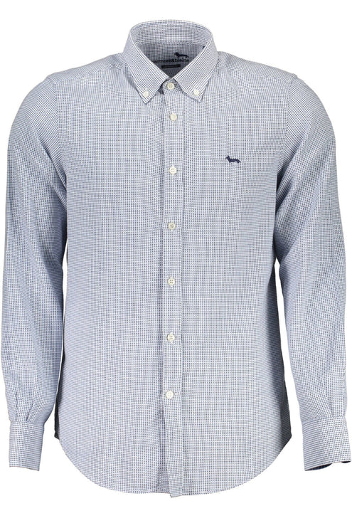 Elegante camisa de algodón azul claro para hombres