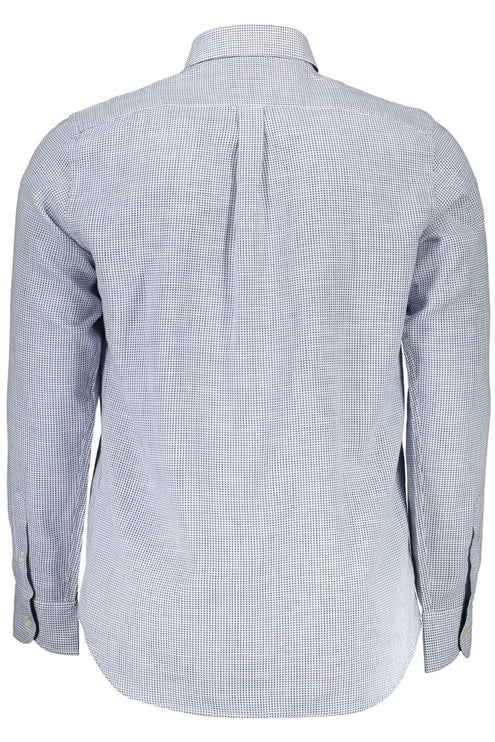 Elegante camisa de algodón azul claro para hombres