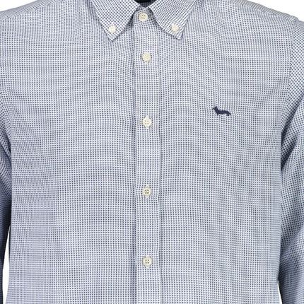 Elegante camisa de algodón azul claro para hombres