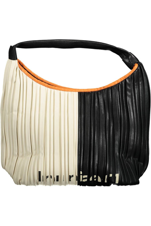 Elegante bolso negro con detalles en contraste