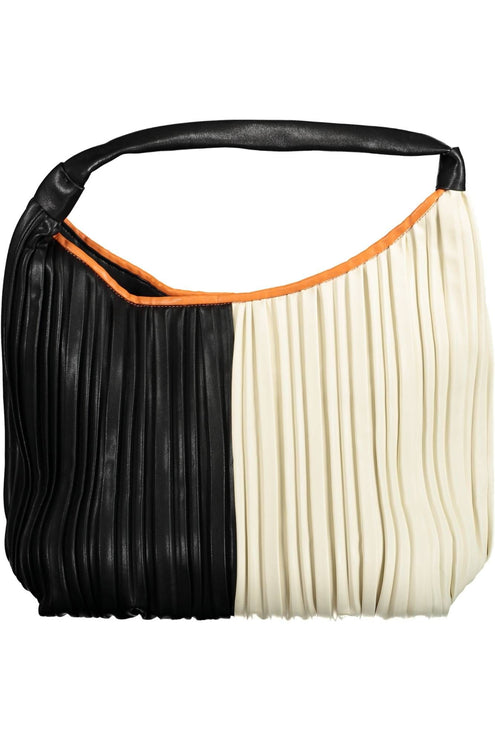 Elegante bolso negro con detalles en contraste