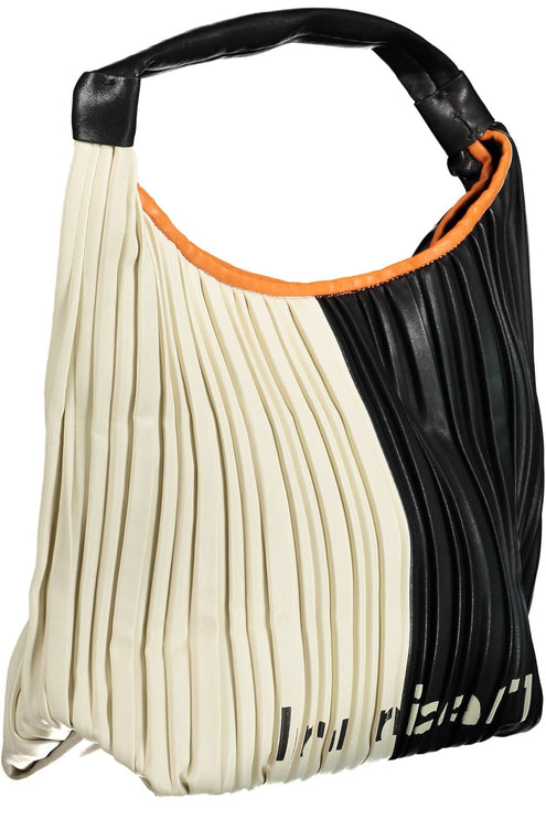 Elegante bolso negro con detalles en contraste