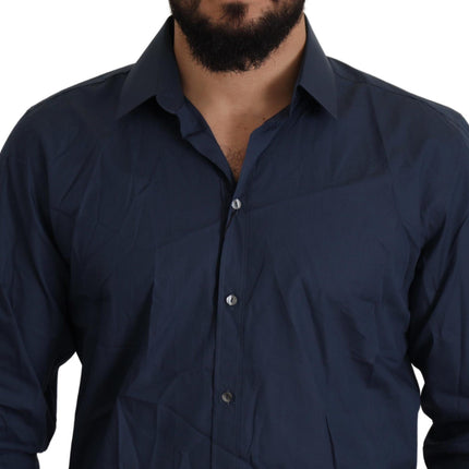 Elegant Slim Fit Blue Martini Dress Shirt