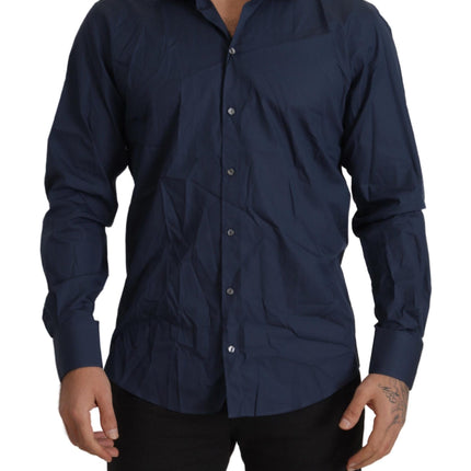 Elegant Slim Fit Blue Martini Dress Shirt