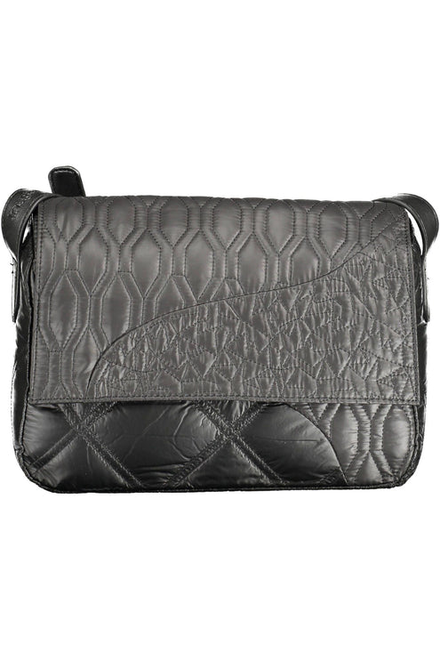 Bolso de hombro negro con detalle de contraste chic