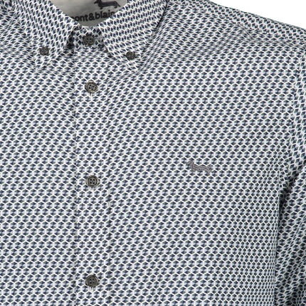 Blue Cotton Men Shirt