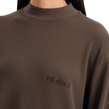 The Attico long-sleeved waffle jersey t