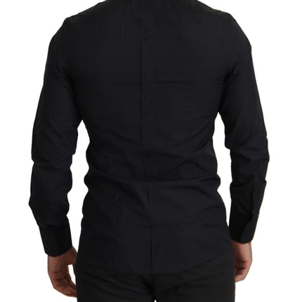 Elegant Slim Fit zwart katoenen overhemd shirt