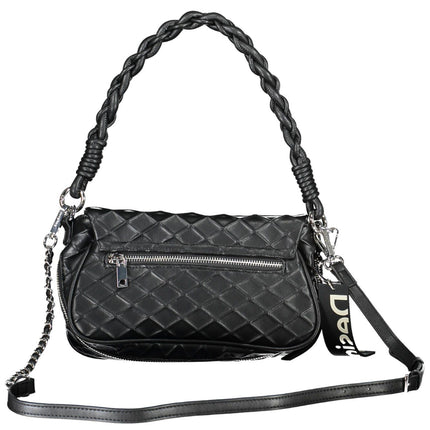 Bolso de hombro expandible negro elegante