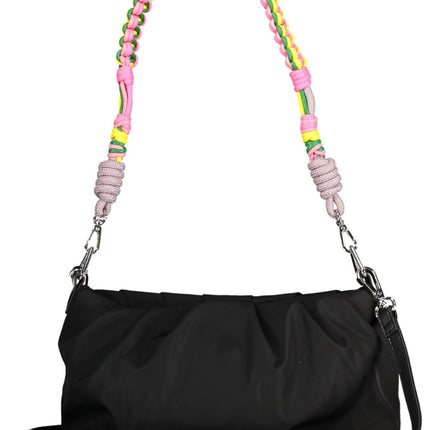 Bolso negro chic con detalle de contraste