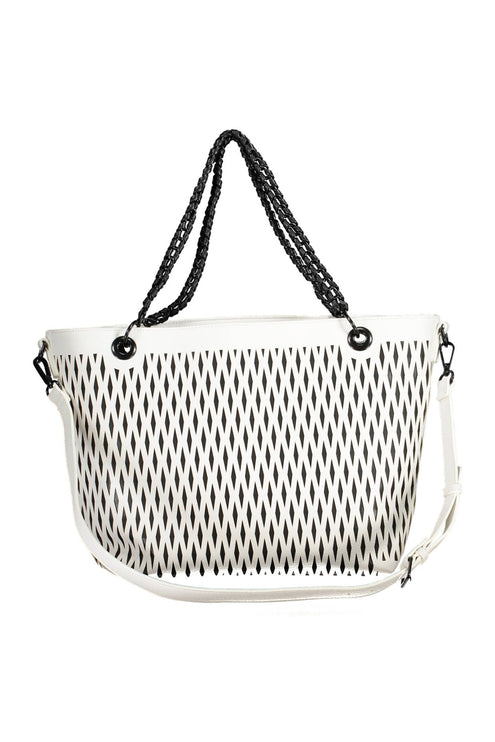 Elegante bolso blanco con asa de cadena