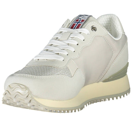 Sneaker al pizzo grigio chic con accento logo