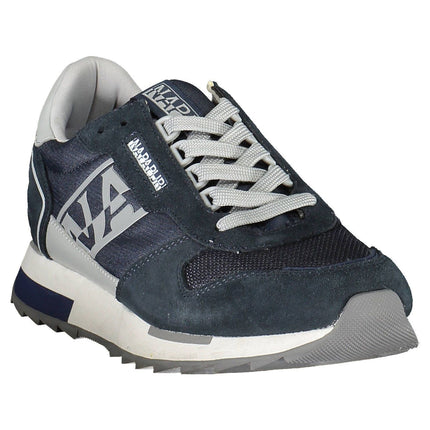 Sporty Blue Lace-Up Sneakers con detalle del logotipo