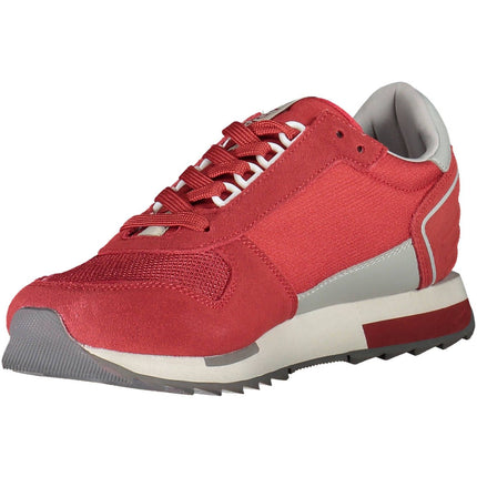 Zapatillas de deporte deportivo de cordón rosa contrast