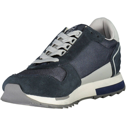 Sporty Blue Lace-Up Sneakers con detalle del logotipo