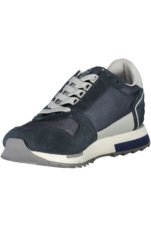 Sporty Blue Lace-Up Sneakers con detalle del logotipo