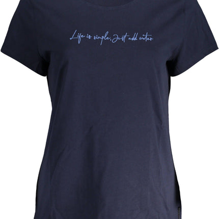 Chic Blue Organic Cotton Tee met kenmerkende borduurwerk