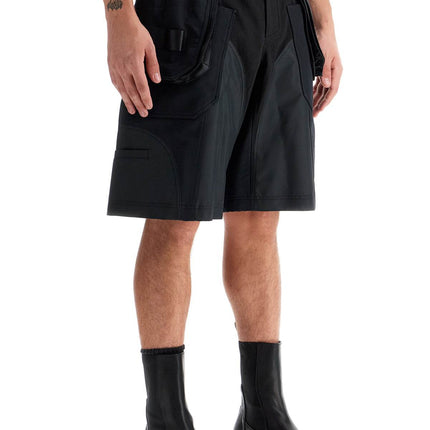 Mugler "bi-material cargo bermuda shorts