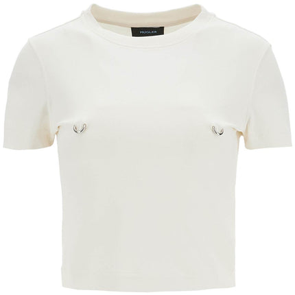 Mugler cropped t-shirt with piercing