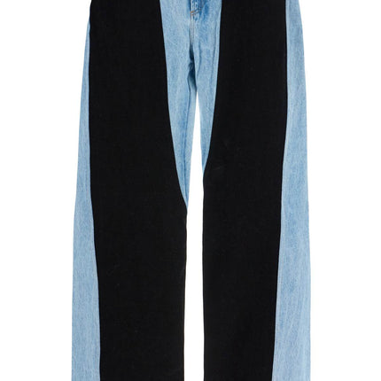 Mugler two-tone denim jeans