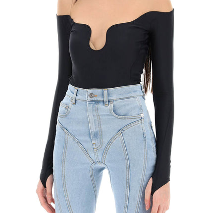 Mugler long sleeve illusion bodysuit