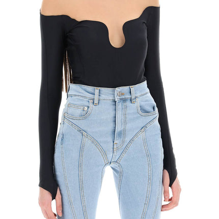 Mugler long sleeve illusion bodysuit