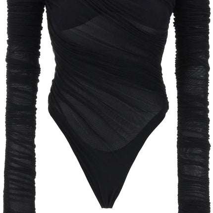 Mugler off-shoulder mesh body