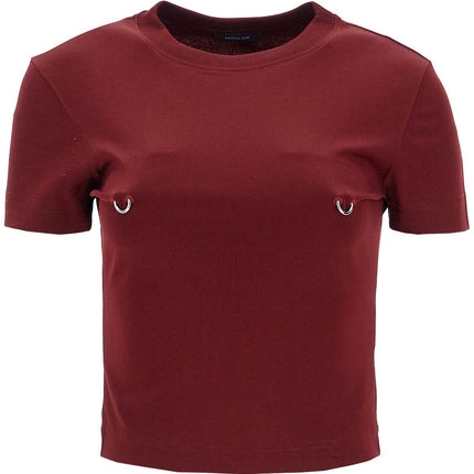 Mugler cropped t-shirt with piercing