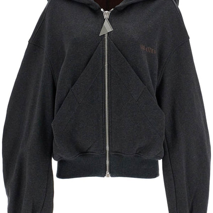 The Attico oversized black gradient zip hoodie