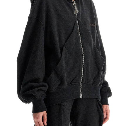 The Attico oversized black gradient zip hoodie