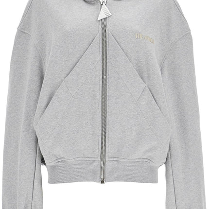 The Attico gray/beige melange loose hoodie with zip