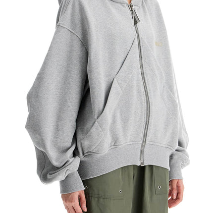 The Attico gray/beige melange loose hoodie with zip