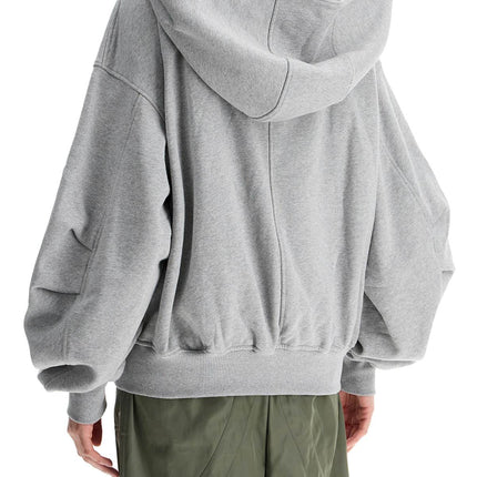 The Attico gray/beige melange loose hoodie with zip