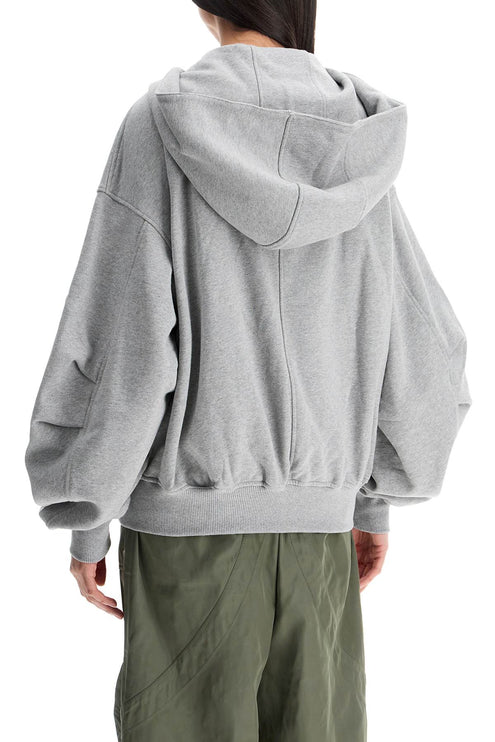 The Attico gray/beige melange loose hoodie with zip