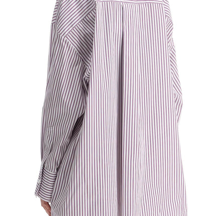 The Attico white and purple striped oversized shirt