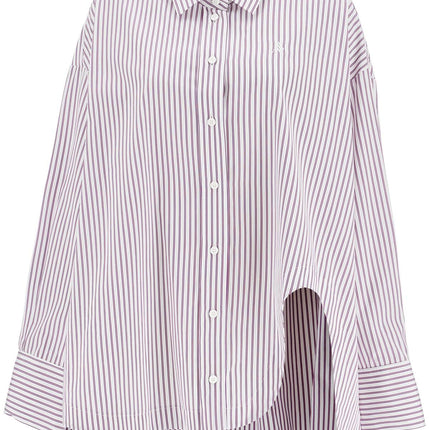 The Attico white and purple striped oversized shirt