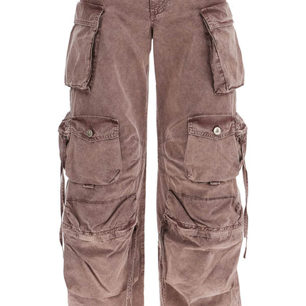 The Attico high-waisted wide-leg cargo pants washed mauve