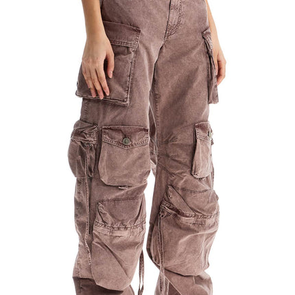 The Attico high-waisted wide-leg cargo pants washed mauve