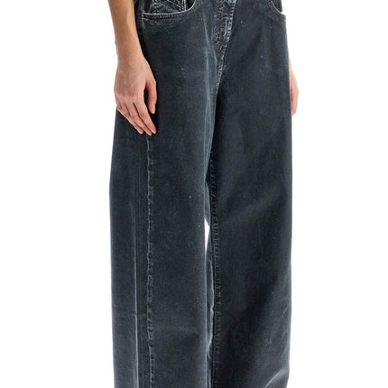 The Attico loose fit high-waisted navy blue denim pants